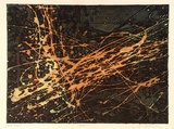 Artist: Backen, Earle. | Title: Combat. | Date: 1959 | Technique: deep etch, printed in intaglio and relief in colour, from one plate
