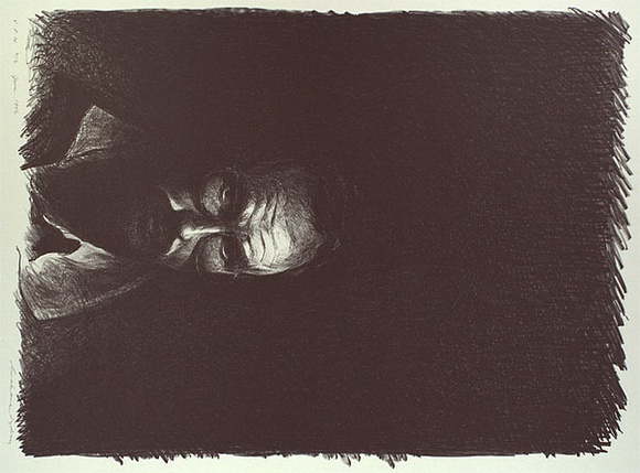 Artist: b'Sydney, Grahame C.' | Title: b'(Self portrait)' | Date: 1992, June | Technique: b'etching, printed in colour, from multiple plates' Artist: b'Sydney, Grahame C.' | Title: b'(Self portrait)' | Date: 1992, June | Technique: b'etching, printed in colour, from multiple plates'