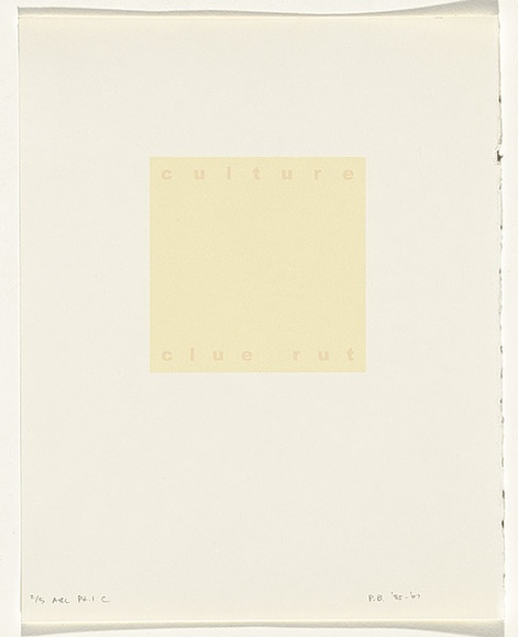 Artist: b'Burgess, Peter.' | Title: b'culture: clue rut.' | Date: 2001 | Technique: b'computer generated inkjet prints, printed in colour, from digital files' Artist: b'Burgess, Peter.' | Title: b'culture: clue rut.' | Date: 2001 | Technique: b'computer generated inkjet prints, printed in colour, from digital files'