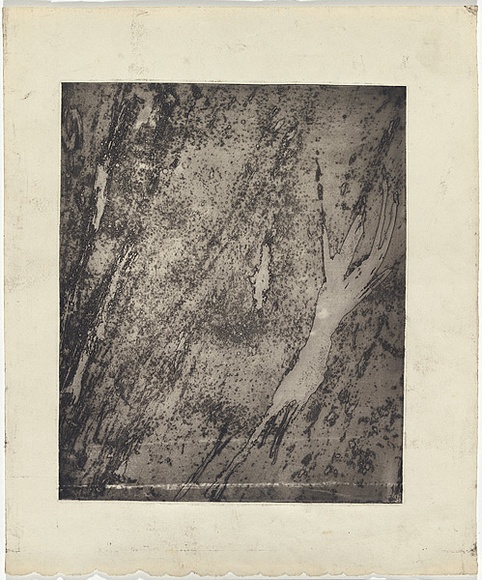 Artist: b'Nolan, Sidney.' | Title: b'(Fish, person forms)' | Date: 1958 | Technique: b'deep etch and aquatint, printed in black ink, from one plate' Artist: b'Nolan, Sidney.' | Title: b'(Fish, person forms)' | Date: 1958 | Technique: b'deep etch and aquatint, printed in black ink, from one plate'