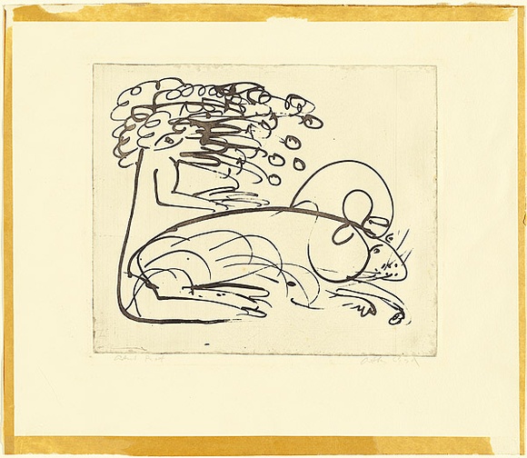 Artist: b'BOYD, Arthur' | Title: b'(Lion and mouse).' | Date: c.1969 | Technique: b'softground-etching, printed in black ink, from one plate' | Copyright: b'Reproduced with permission of Bundanon Trust' Artist: b'BOYD, Arthur' | Title: b'(Lion and mouse).' | Date: c.1969 | Technique: b'softground-etching, printed in black ink, from one plate' | Copyright: b'Reproduced with permission of Bundanon Trust'