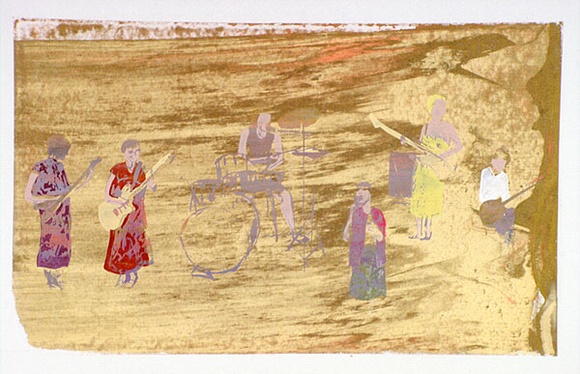 Artist: b'Johnson, Tim.' | Title: b'Electric Fanz' | Date: 1979 | Technique: b'screenprint, printed in colour, from multiple stencils' | Copyright: b'\xc2\xa9 Tim Johnson' Artist: b'Johnson, Tim.' | Title: b'Electric Fanz' | Date: 1979 | Technique: b'screenprint, printed in colour, from multiple stencils' | Copyright: b'\xc2\xa9 Tim Johnson'
