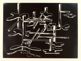 Artist: b'COLEING, Tony' | Title: bNegative for drawing for 'to do with blue' sculpture. | Date: (1975) | Technique: b'photographic negative; brush and masking fluid'