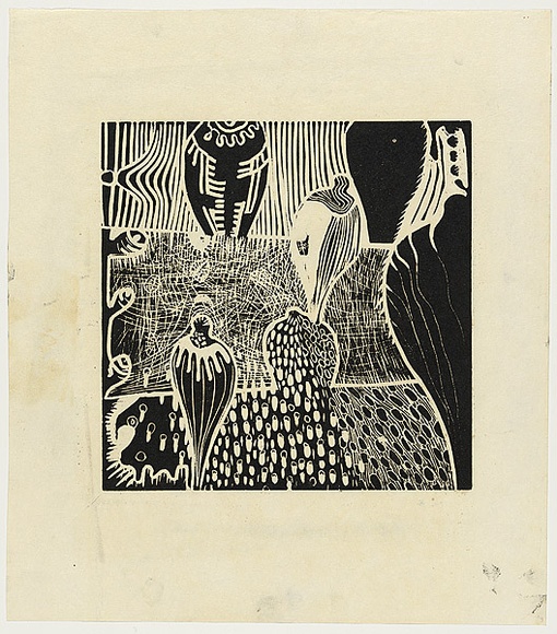 Artist: b'WORSTEAD, Paul' | Title: b'Drops.' | Date: 1971 | Technique: b'linocut, printed in black ink, from one block' | Copyright: b'This work appears on screen courtesy of the artist' Artist: b'WORSTEAD, Paul' | Title: b'Drops.' | Date: 1971 | Technique: b'linocut, printed in black ink, from one block' | Copyright: b'This work appears on screen courtesy of the artist'