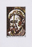 Artist: Sakale John, Laben. | Title: Hagen meri [Hagen woman] | Date: 2002 | Technique: linocut, printed in colour by the reduction method, from one block