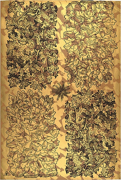 Artist: b'REDBACK GRAPHIX' | Title: b'Wrapping paper: Gold' | Date: 1986 | Technique: b'screenprint, printed in colour, from three stencils' Artist: b'REDBACK GRAPHIX' | Title: b'Wrapping paper: Gold' | Date: 1986 | Technique: b'screenprint, printed in colour, from three stencils'