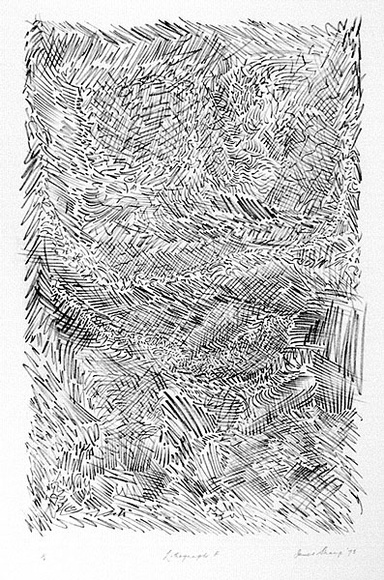 Artist: b'Sharp, James.' | Title: b'Lithograph F' | Date: 1978 | Technique: b'lithograph, printed in black ink, from one stone [or plate]' | Copyright: b'\xc2\xa9 Estate of James Sharp'