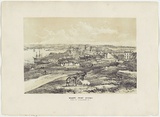 Artist: PROUT, John Skinner | Title: Miller's point, Sydney, from the Flag Staff hill | Date: 1842 | Technique: lithograph, printed in colour, from two stones (black and brown tint stone); letterpress text
