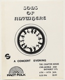 Artist: UNKNOWN | Title: Sons of Anywhere. A concert evening. The Chapter House. | Date: 1978 | Technique: screenprint, printed in black ink, from one stencil