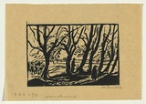 Artist: Groblicka, Lidia | Title: Landscape [1]. | Date: 1954-55 | Technique: woodcut, printed in black ink, from one block