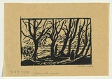 Artist: Groblicka, Lidia. | Title: Landscape [1]. | Date: 1954-55 | Technique: woodcut, printed in black ink, from one block