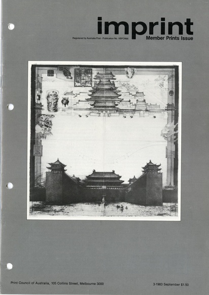 Artist: b'PRINT COUNCIL OF AUSTRALIA' | Title: b'Periodical | Imprint. Melbourne: Print Council of Australia, vol. 18, no. 3, 1983' | Date: 1983 Artist: b'PRINT COUNCIL OF AUSTRALIA' | Title: b'Periodical | Imprint. Melbourne: Print Council of Australia, vol. 18, no. 3, 1983' | Date: 1983