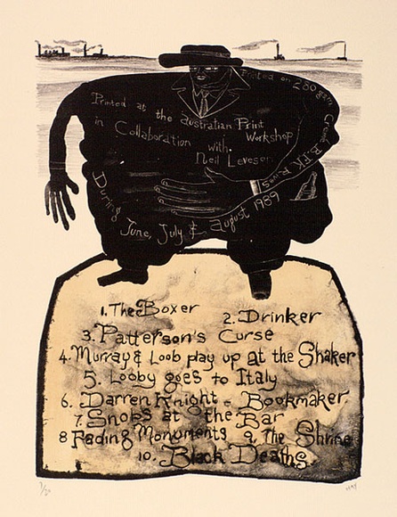Artist: b'Hay, Bill.' | Title: b'Title page' | Date: 1989, June-August | Technique: b'lithograph, printed in black ink, from one plate; hand-coloured' Artist: b'Hay, Bill.' | Title: b'Title page' | Date: 1989, June-August | Technique: b'lithograph, printed in black ink, from one plate; hand-coloured'
