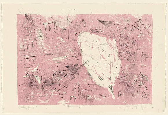 Artist: b'MACQUEEN, Mary' | Title: b'Dunnings' | Date: 1976 | Technique: b'lithograph, printed in colour, printed from multiple plates' | Copyright: b'Courtesy Paulette Calhoun, for the estate of Mary Macqueen' Artist: b'MACQUEEN, Mary' | Title: b'Dunnings' | Date: 1976 | Technique: b'lithograph, printed in colour, printed from multiple plates' | Copyright: b'Courtesy Paulette Calhoun, for the estate of Mary Macqueen'