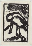 Artist: MADDOCK, Bea | Title: Fleeing figure | Date: November 1962 | Technique: lithograph worked in touche, printed in black ink by hand-burnishing, from one stone
