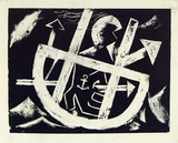 Artist: French, Len. | Title: (Hector's flagship). | Date: (1955) | Technique: lithograph, printed in black ink, from one plate | Copyright: © Leonard French. Licensed by VISCOPY, Australia