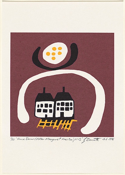 Artist: b'Bennett, Gordon.' | Title: b'Home decor (after Margaret Preston) No.13.' | Date: 1996 | Technique: b'inkjet print, printed in colour, from digital file' | Copyright: b'\xc2\xa9 Gordon Bennett, Licensed by VISCOPY, Australia'