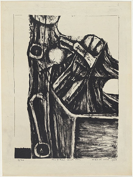 Artist: b'Rose, David.' | Title: b'Mother and son' | Date: 1963 | Technique: b'lithograph, printed in black ink, from one stone'