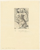 Artist: WALKER, Murray | Title: Girl with gloved arms | Date: 1976 | Technique: etching, printed in black ink, from one plate