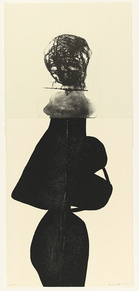 Artist: b'PARR, Mike' | Title: b'not titled.' | Date: 2001 | Technique: b'lithograph, printed in black ink, from one stone; woodcut, printed in black ink, from one block' Artist: b'PARR, Mike' | Title: b'not titled.' | Date: 2001 | Technique: b'lithograph, printed in black ink, from one stone; woodcut, printed in black ink, from one block'