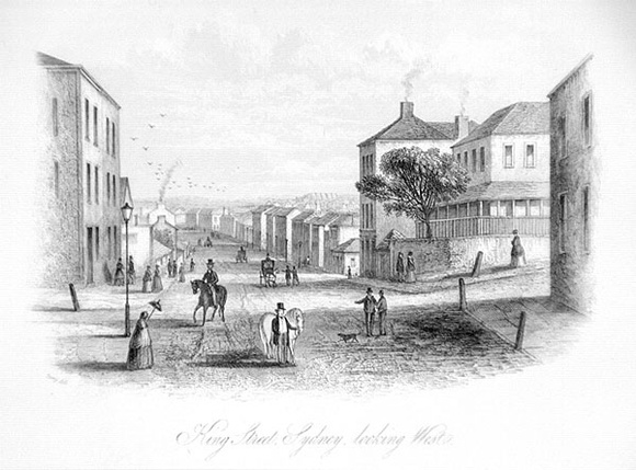 Artist: b'Terry, F.C.' | Title: b'King Street looking East' | Date: 1855 | Technique: b'engraving, printed in black ink, from one steel plate' Artist: b'Terry, F.C.' | Title: b'King Street looking East' | Date: 1855 | Technique: b'engraving, printed in black ink, from one steel plate'