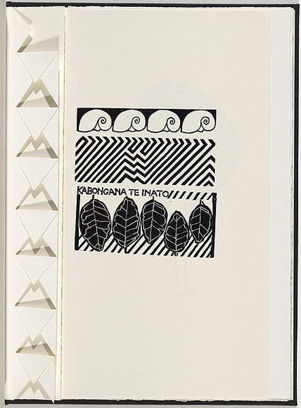 Artist: b'White, Robin.' | Title: b'Not titled (Kabongana te inato).' | Date: 1985 | Technique: b'woodcut, printed in black ink, from one block' Artist: b'White, Robin.' | Title: b'Not titled (Kabongana te inato).' | Date: 1985 | Technique: b'woodcut, printed in black ink, from one block'