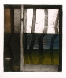 Artist: BALDESSIN, George | Title: Window and emblems. | Date: 1974 | Technique: etching and aquatint, printed in colour ink, from two plates; stencil, printed in colour ink, from three stencils.