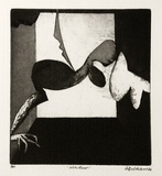 Artist: BALDESSIN, George | Title: Window. | Date: 1966 | Technique: etching and aquatint, printed in black ink, from one plate