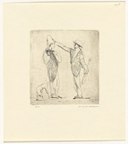 Artist: b'WILLIAMS, Fred' | Title: b'Music Hall' | Date: 1955-56 | Technique: b'etching and drypoint, printed in black ink, from one brass plate' | Copyright: b'\xc2\xa9 Fred Williams Estate'