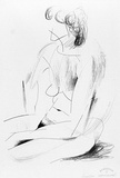 Artist: Powditch, Peter. | Title: not titled [seated female nude] | Date: c.1972 | Technique: lithograph, printed in black ink, from one plate