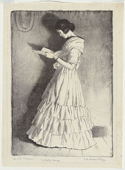 Artist: b'Grey, F. Millward.' | Title: b'An old romance' | Date: 1925 | Technique: b'lithograph, printed in black ink, from one stone' Artist: b'Grey, F. Millward.' | Title: b'An old romance' | Date: 1925 | Technique: b'lithograph, printed in black ink, from one stone'