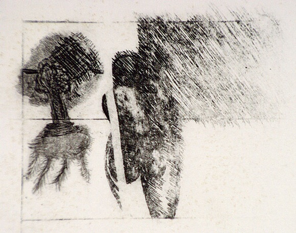Artist: b'Shearer, Mitzi.' | Title: b'At the window (Series 2)' | Date: 1979 | Technique: b'etching, drypoint, printed in black ink with plate-tone, from one  plate'