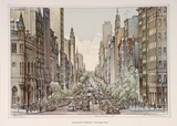 Artist: Freedman, Harold. | Title: Collins Street - from Queens Street. | Date: 1962 | Technique: lithograph