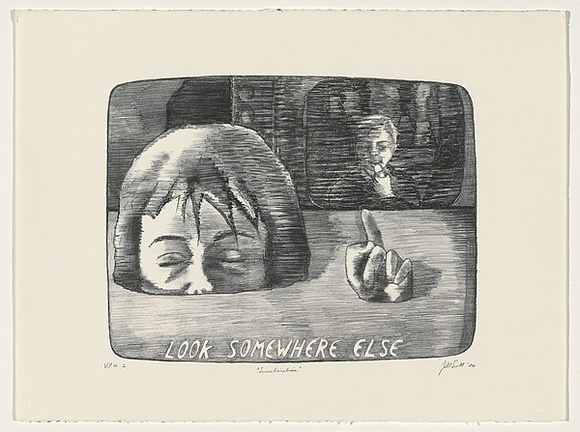 Artist: b'Scott, Jill.' | Title: b'Sensationalism' | Date: 1984 | Technique: b'lithograph, printed in black ink, from one stone' Artist: b'Scott, Jill.' | Title: b'Sensationalism' | Date: 1984 | Technique: b'lithograph, printed in black ink, from one stone'