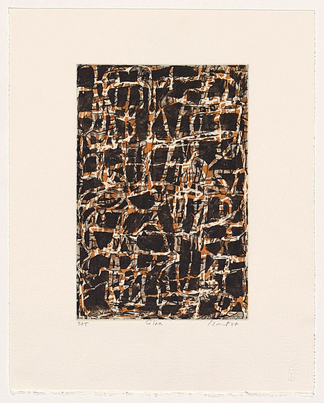 Artist: b'Peart, John.' | Title: b'Gira' | Date: 2004 | Technique: b'etching, sugar-lift, aquatint and open-bite, printed in colour, from two plates' Artist: b'Peart, John.' | Title: b'Gira' | Date: 2004 | Technique: b'etching, sugar-lift, aquatint and open-bite, printed in colour, from two plates'