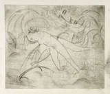 Artist: b'BOYD, Arthur' | Title: b'Fish biting nude.' | Date: (1962-63) | Technique: b'drypoint, printed in black ink, from one plate' | Copyright: b'Reproduced with permission of Bundanon Trust'