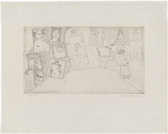 Artist: b'WALKER, Murray' | Title: b'Filles de Joie.' | Date: 1974 | Technique: b'etching, printed in black ink, from one plate'