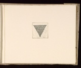 Artist: Mann, Gillian. | Title: (Triangle containing text). | Date: 1981 | Technique: etching, printed in black ink, from one plate