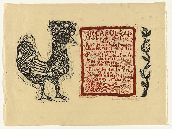 Artist: b'HANRAHAN, Barbara' | Title: b'Carol' | Date: 1962 | Technique: b'linocut, printed in colour, from three blocks' Artist: b'HANRAHAN, Barbara' | Title: b'Carol' | Date: 1962 | Technique: b'linocut, printed in colour, from three blocks'