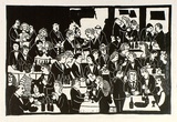 Artist: Allen, Joyce. | Title: (Diners). | Date: 1991 | Technique: linocut, printed in black ink, from one block