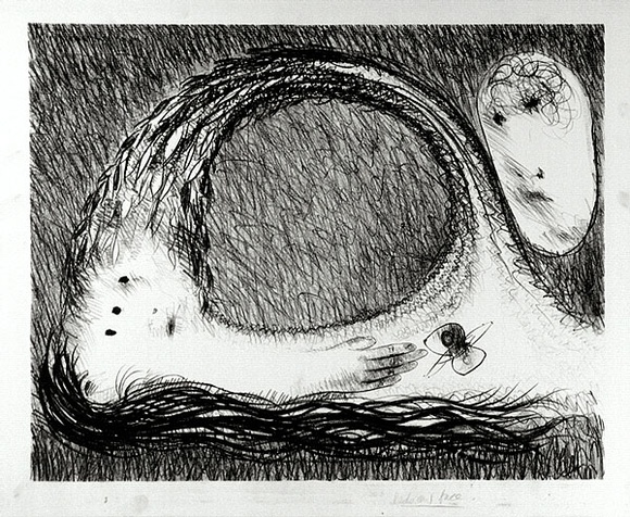 Artist: b'BOYD, Arthur' | Title: b'St Francis lying down in the wilderness.' | Date: (1965) | Technique: b'lithograph, printed in black ink, from one plate' | Copyright: b'Reproduced with permission of Bundanon Trust' Artist: b'BOYD, Arthur' | Title: b'St Francis lying down in the wilderness.' | Date: (1965) | Technique: b'lithograph, printed in black ink, from one plate' | Copyright: b'Reproduced with permission of Bundanon Trust'