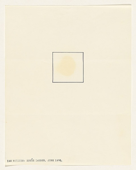 Artist: b'MILLISS, Ian' | Title: b'(Letter with a square containing a stain)' | Date: 1970 | Technique: b'ink stain' Artist: b'MILLISS, Ian' | Title: b'(Letter with a square containing a stain)' | Date: 1970 | Technique: b'ink stain'