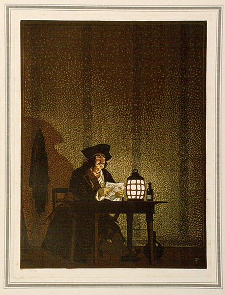 Artist: b'Flett, James.' | Title: b'Midnight.' | Date: 1931 | Technique: b'linocut, printed in colour, from multiple blocks' Artist: b'Flett, James.' | Title: b'Midnight.' | Date: 1931 | Technique: b'linocut, printed in colour, from multiple blocks'
