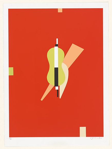 Artist: b'Jacks, Robert.' | Title: b'Guitar Red I' | Date: 2001 | Technique: b'screenprint, printed in colour, from multiple stencils' Artist: b'Jacks, Robert.' | Title: b'Guitar Red I' | Date: 2001 | Technique: b'screenprint, printed in colour, from multiple stencils'