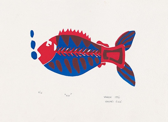 Artist: b'Macumboy, Vanessa.' | Title: b'Fish' | Date: 1999 | Technique: b'linocut, printed in colour, from two blocks'