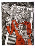 Artist: b'HANRAHAN, Barbara' | Title: b'The puppet-master' | Date: 1987 | Technique: b'etching, printed in colour with plate-tone'