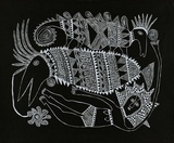 Artist: Kauage, Mathias. | Title: Magic fish | Date: 1969 | Technique: screenprint, printed in white ink, from one screen