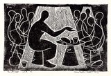 Artist: b'Hawkins, Weaver.' | Title: b'The last supper' | Date: 1962 | Technique: b'linocut, printed in black ink, from one block' | Copyright: b'The Estate of H.F Weaver Hawkins'