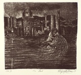 Artist: Doggett-Williams, Phillip. | Title: The flood | Date: 1987 | Technique: lithograph, printed in black ink, from one stone