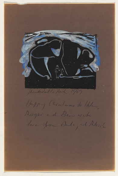 Title: Thunderbolt's rock | Date: 1989 | Technique: linocut, printed in black ink, from one block; hand-coloured